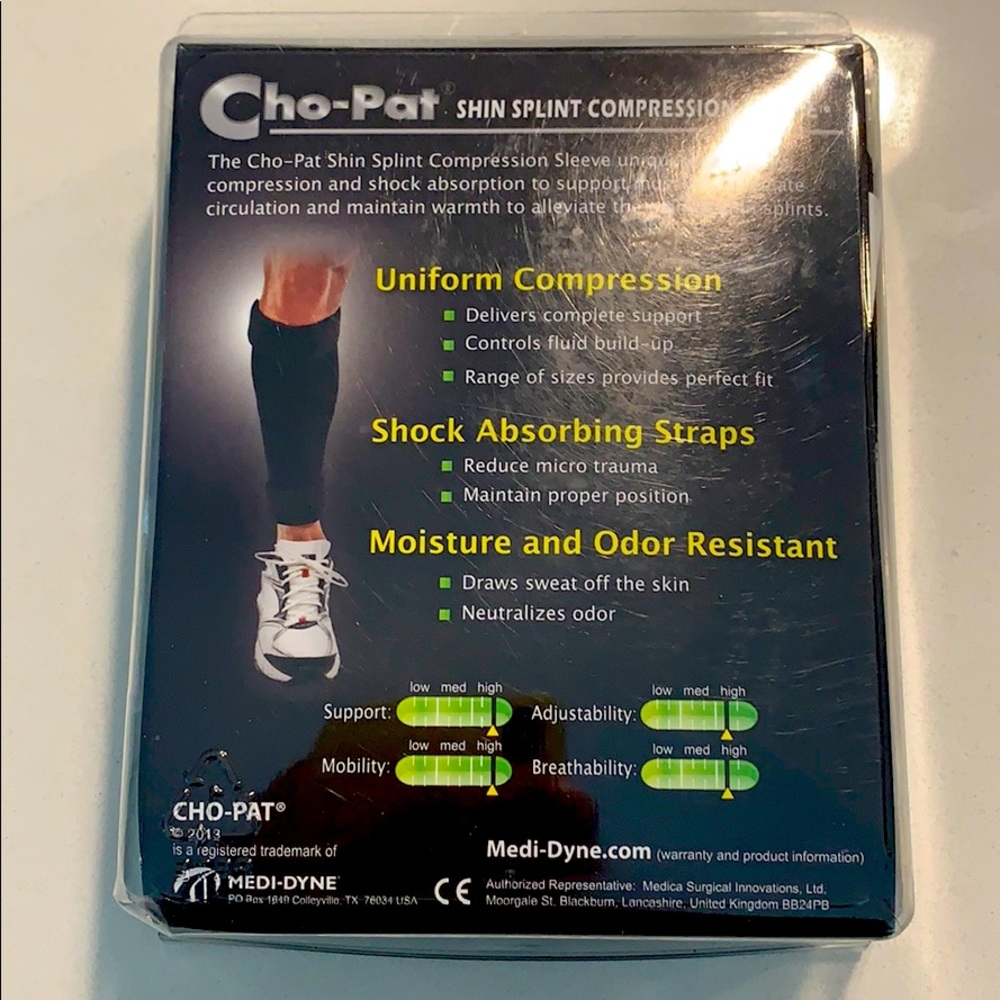 Shin splint compression sleeve. New in packaging.